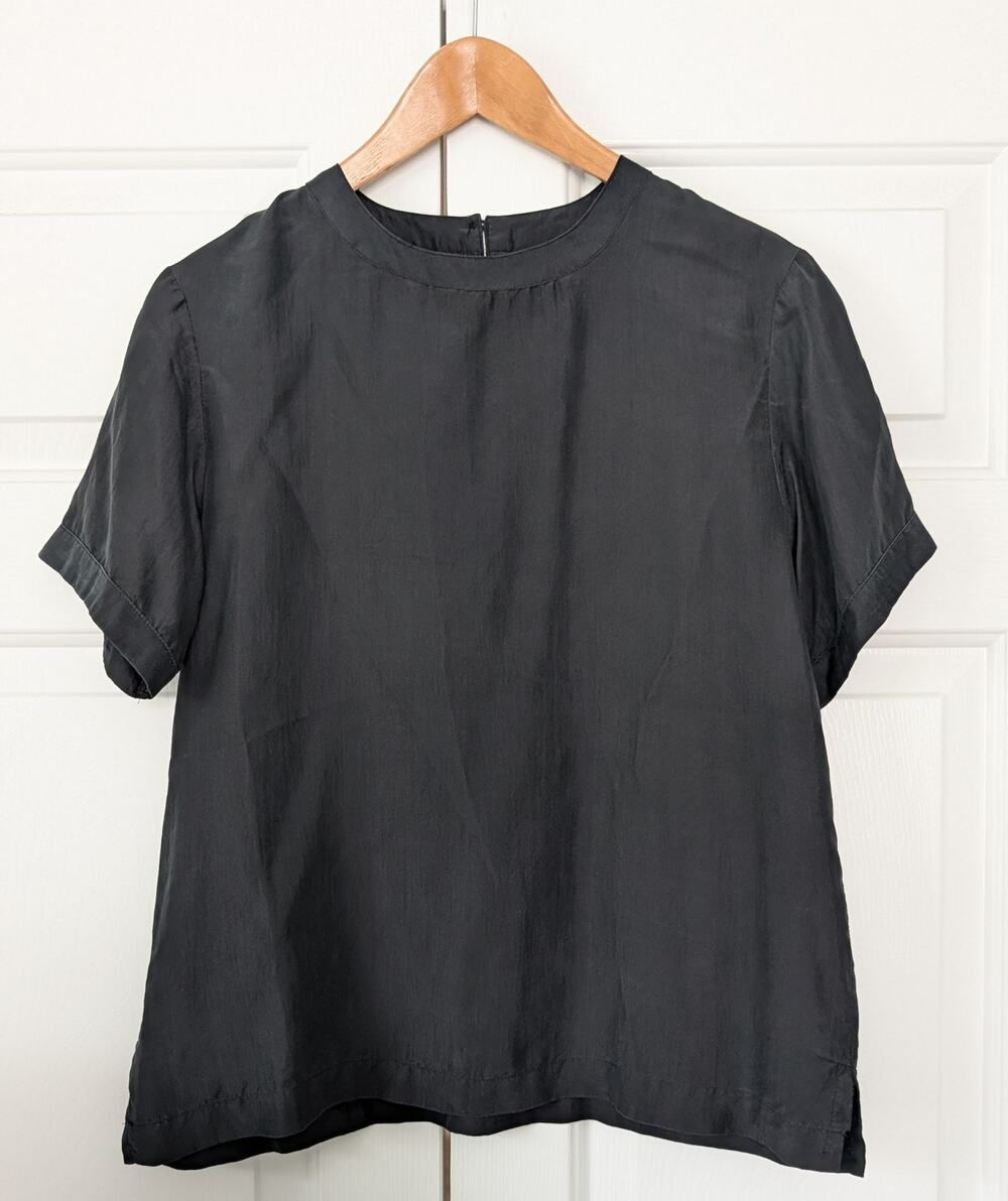Willow Ridge Black Short Sleeve Silk Top